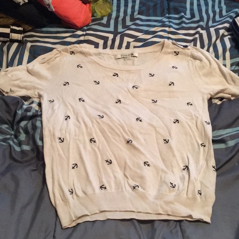 Short-sleeves anchor sweater